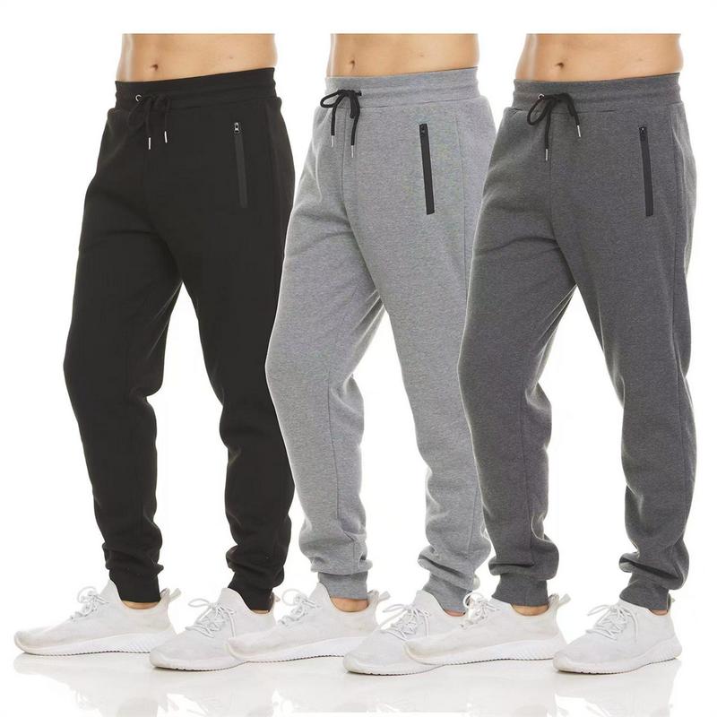 Womens 3 Pack Fleece Sports Workout Jogging Pants Zipper Pockets and Drawstring Sweatpants