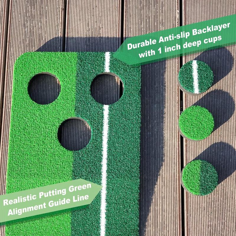 Golf Pong Putting , Indoor Putting Green Golf Putting  Set, Backyard Golf  - Includes Putting Mat with Putter and Ball-Collect System