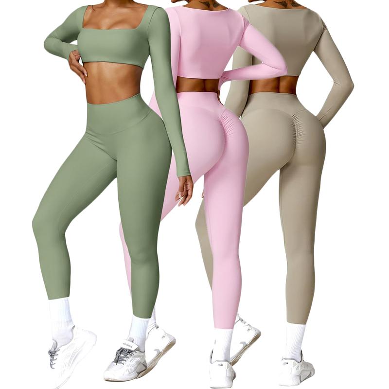 Women's 3 Pack Casual Jumpsuit Set - 2 Pieces Outfits Bodysuit with Pants Yoga Workout Jumpsuits,Tummy Control Athletic Rompers