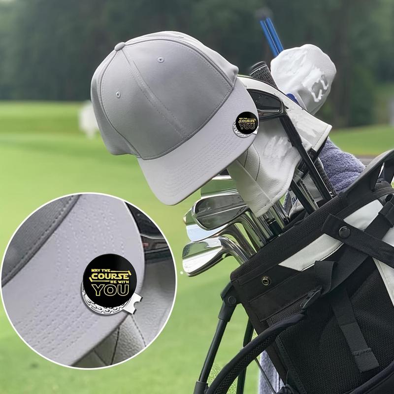 May The Course Be with You Golf Hat Clip, 1 Count Round Golf Hat Marker, Magnetic Golf Cap Marker Gift for Golf Lovers, Christmas Gift