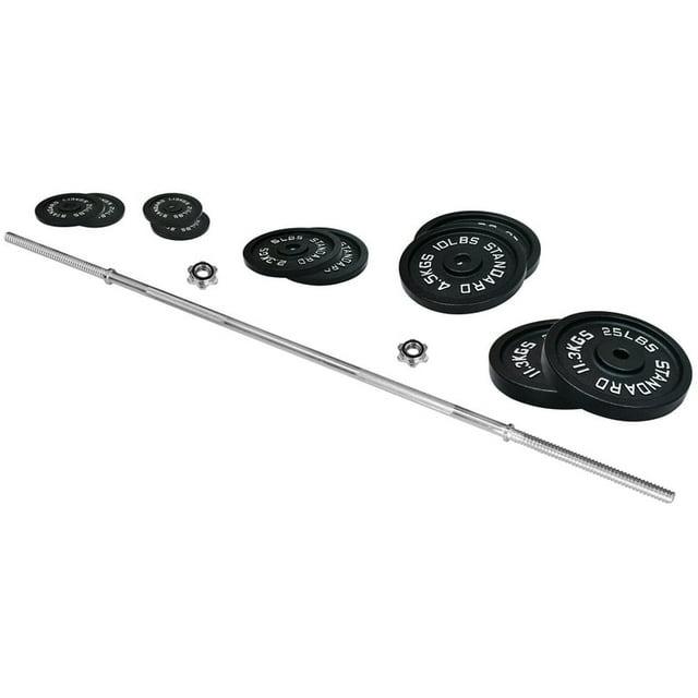 100-Pound Set comprising a Cast Iron Standard Weight along with a 5FT Standard Barbell equipped with Star Locks