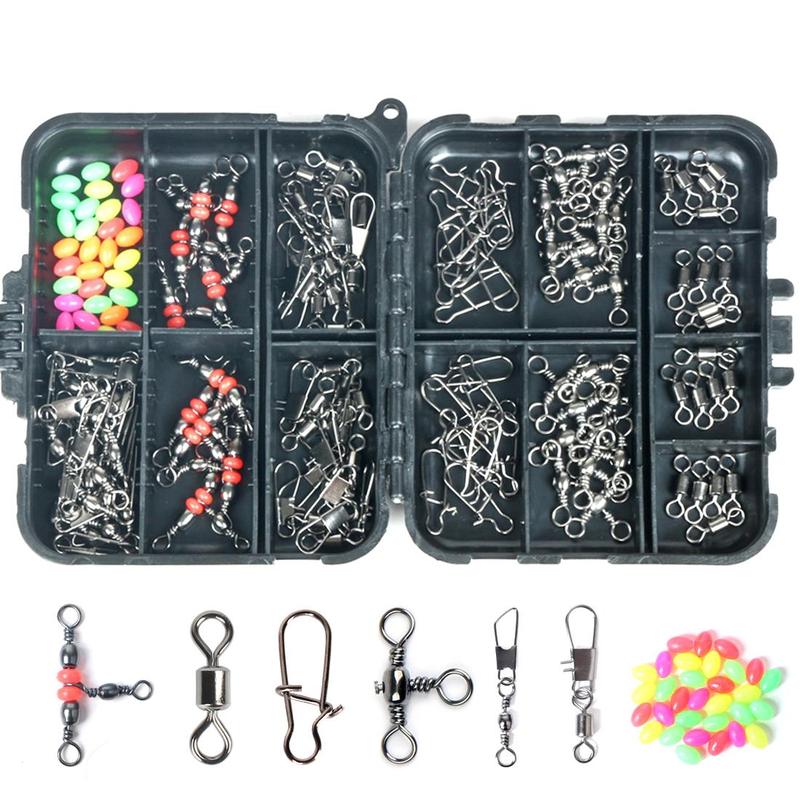 1 Set Fishing Accessories with Storage Box, Including Fishing Hook & Swivel & Snap & Barbed Fishing Hooks, Outdoor Fishing Supplies, Flyfishing, Solocamping, picnicaesthetic