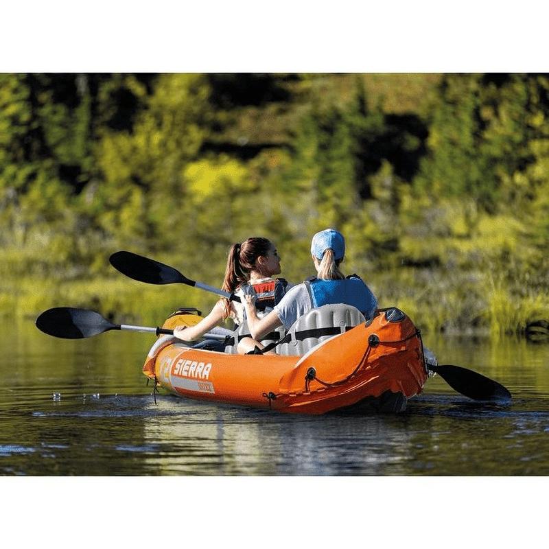 Sierra K2 2-Person Inflatable Blow Up Fishing Kayak with Accessory Kit Oars and Hand Pump