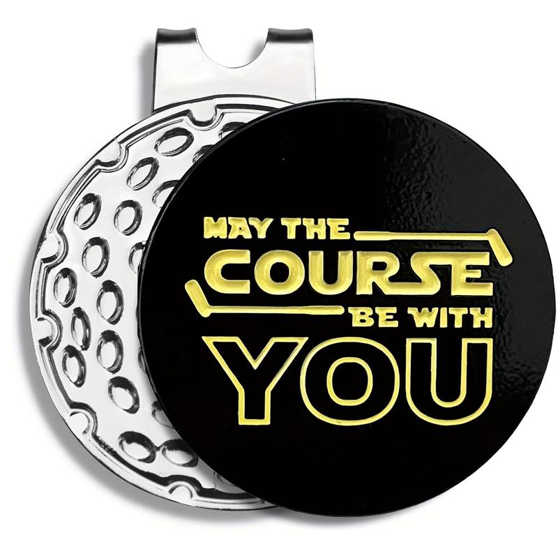 May The Course Be with You Golf Hat Clip, 1 Count Round Golf Hat Marker, Magnetic Golf Cap Marker Gift for Golf Lovers, Christmas Gift