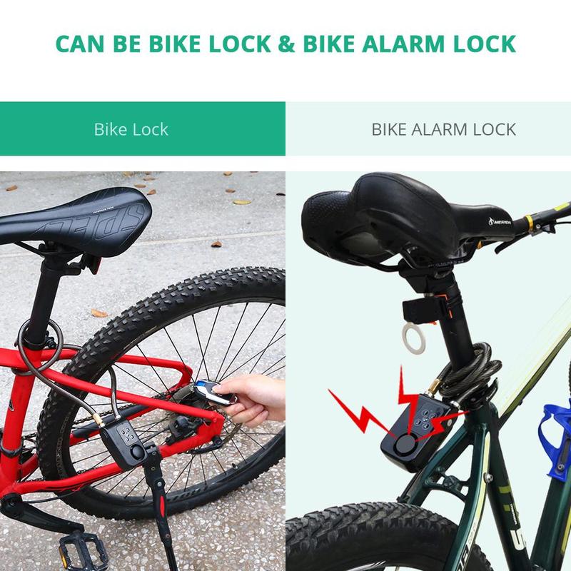 Bike Alarm Code Lock, 1 Set Remote Control Bicycle Alarm, Anti-theft Alarm Security Lock, Cycling Motorcycle 4-digit Password Lock, Bike Attachments