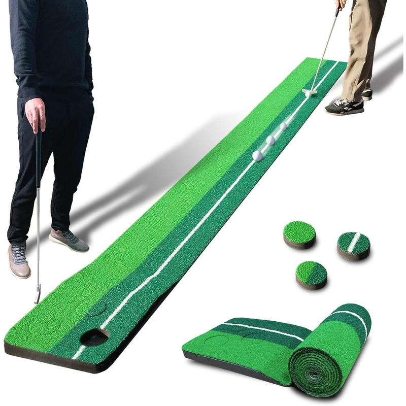 Golf Pong Putting , Indoor Putting Green Golf Putting  Set, Backyard Golf  - Includes Putting Mat with Putter and Ball-Collect System