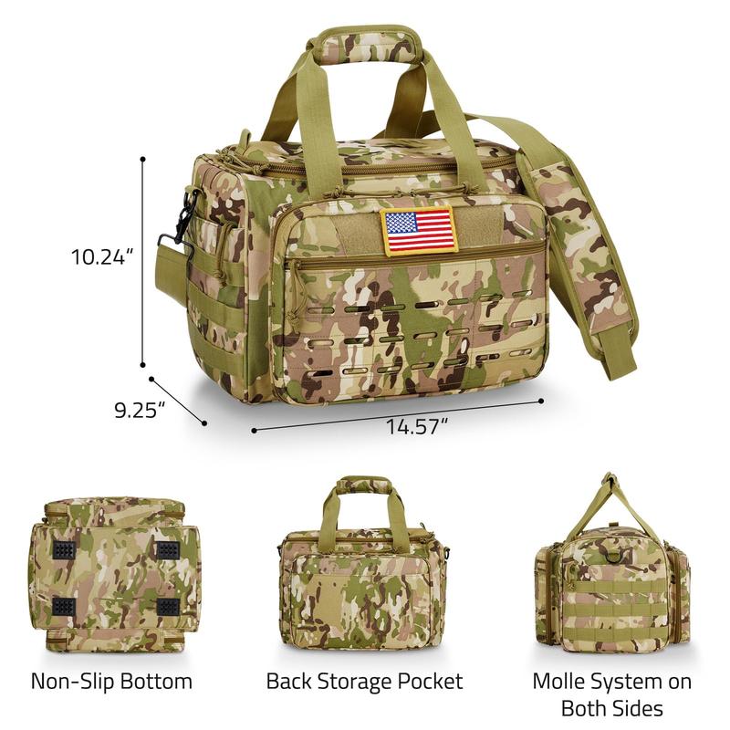 Tactical Range Bag Shooting Range Duffle Bag, Range Bag Hunting Case Bag with Lockable Zipper for Shooting Range Outdoor