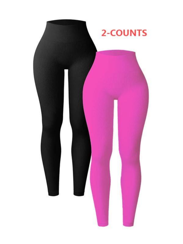 Women's Solid Color High Waist Skinny Pants, Casual Comfy Seamless High Stretch Leggings for Daily Wear, Ladies Bottoms for All Seasons, Yoga Pants