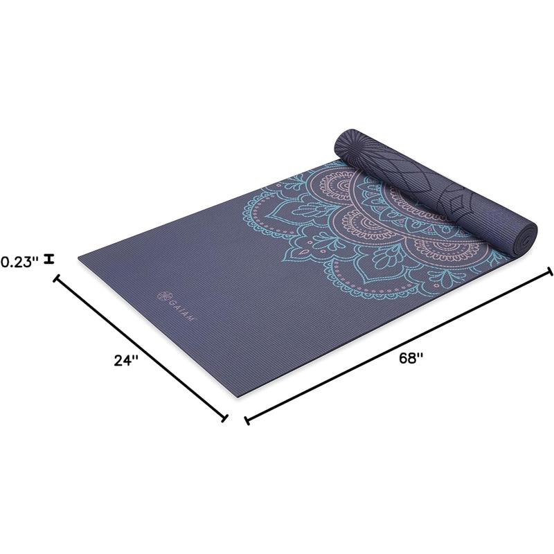 Gaiam Yoga Mat - Premium 6Mm Print Reversible Extra Thick Non Slip Exercise & Fitness Mat for All Types of Yoga, Pilates & Floor Workouts (68