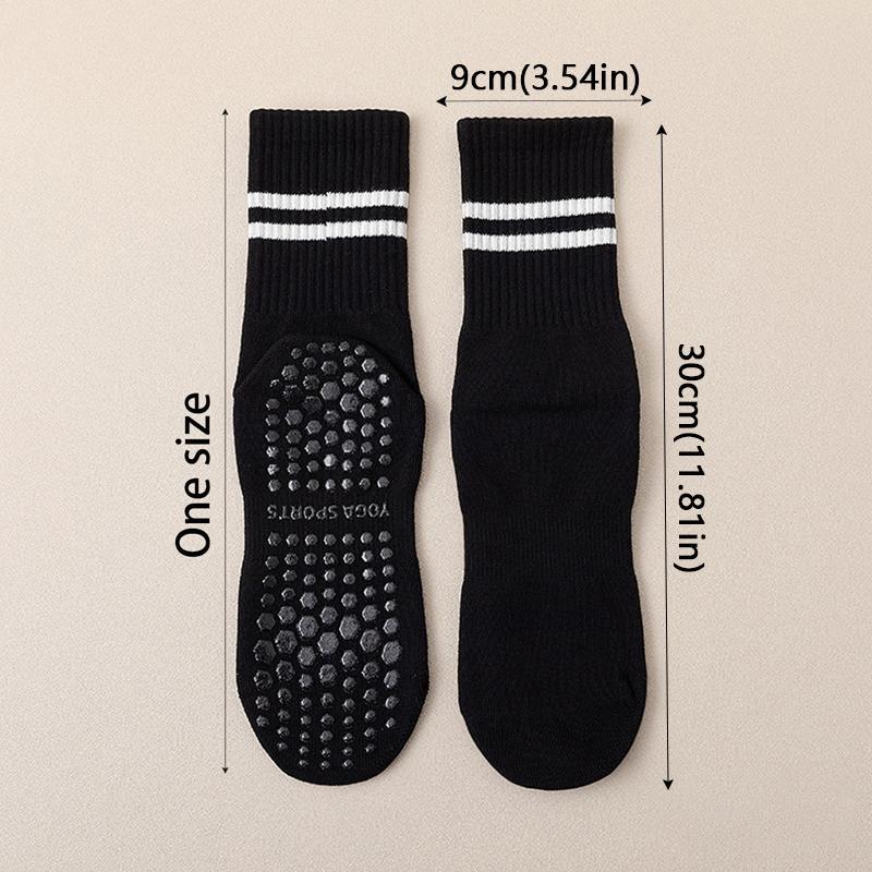 Yoga Socks With Grips For Women, 1 Pair Non Slip Crew Neck Long Socks For Pilates Yoga, Ballet, Fitness, Barre, Dance, Household Fitness, yogachallenge, Christmas Mother's Day Gift