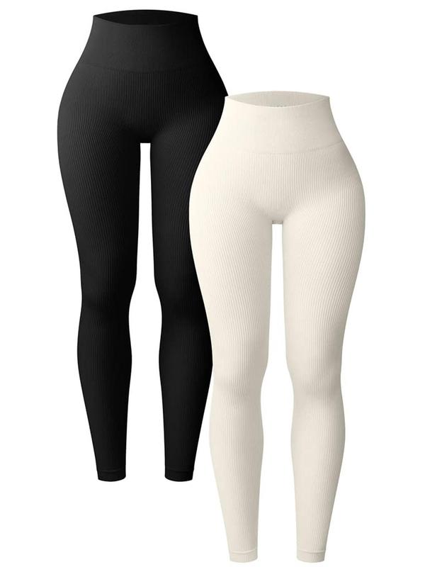 Women's Solid Color High Waist Skinny Pants, Casual Comfy Seamless High Stretch Leggings for Daily Wear, Ladies Bottoms for All Seasons, Yoga Pants