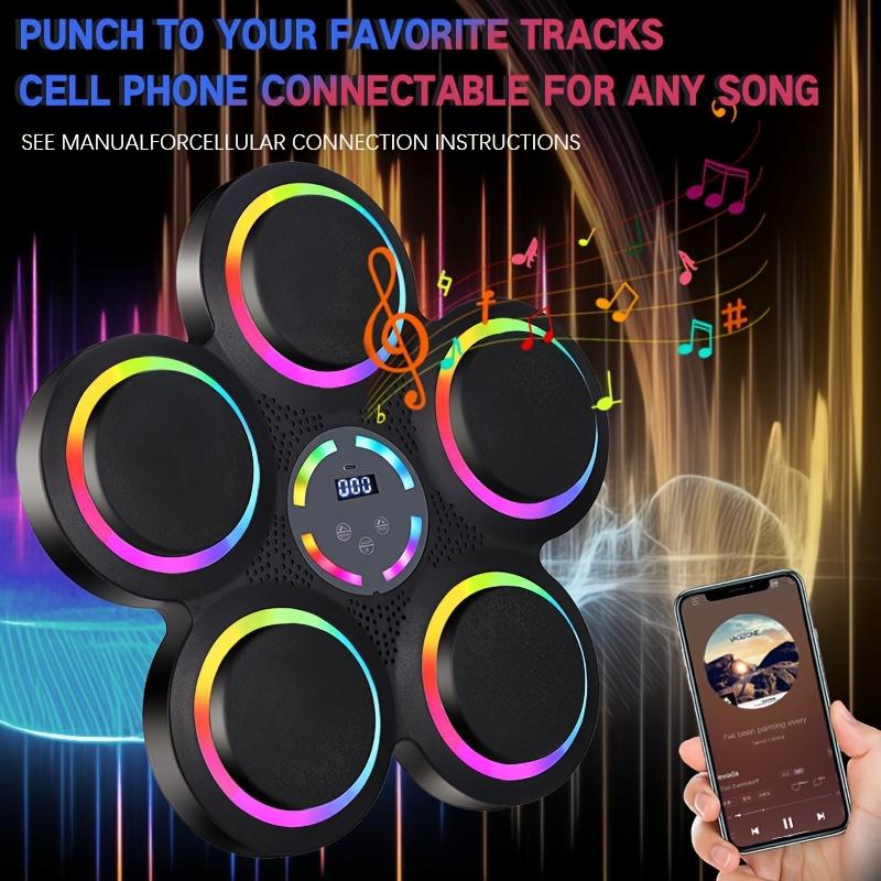 Smart Music with Gloves Boxing Target Suit, Dynamic Strike Sound Effect, Smart Led Counting, 984.25-Inch Wireless Connection Mobile Phone to Play Music, 9 Speed and Mode Adjustment, Light Rhythm, Adjustable Height, Music Boxing Sports