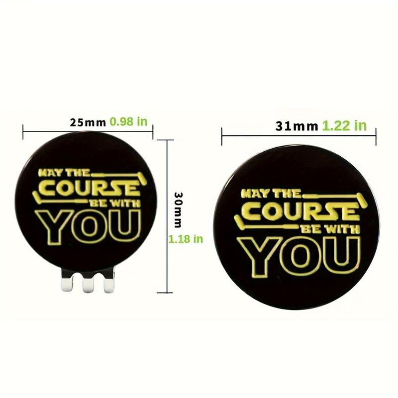 May The Course Be with You Golf Hat Clip, 1 Count Round Golf Hat Marker, Magnetic Golf Cap Marker Gift for Golf Lovers, Christmas Gift