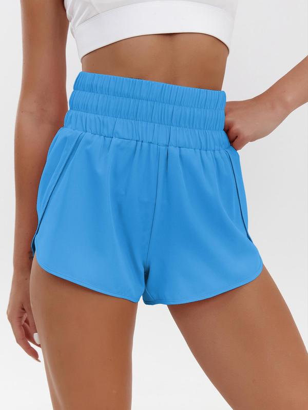 Women's Wrap High Waist Shorts, Casual Plain Elastic Waist Track Shorts, Summer Clothes Women, Lady's Bottoms for Gym Workout Running, Utah Girl Fits