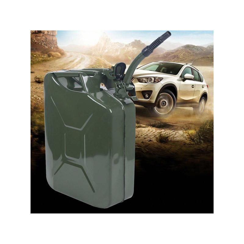 Rainaut Rainaut 5 Gal 20L Gas Gasoline Can Steel Fuel Tank Emergency Backup Green