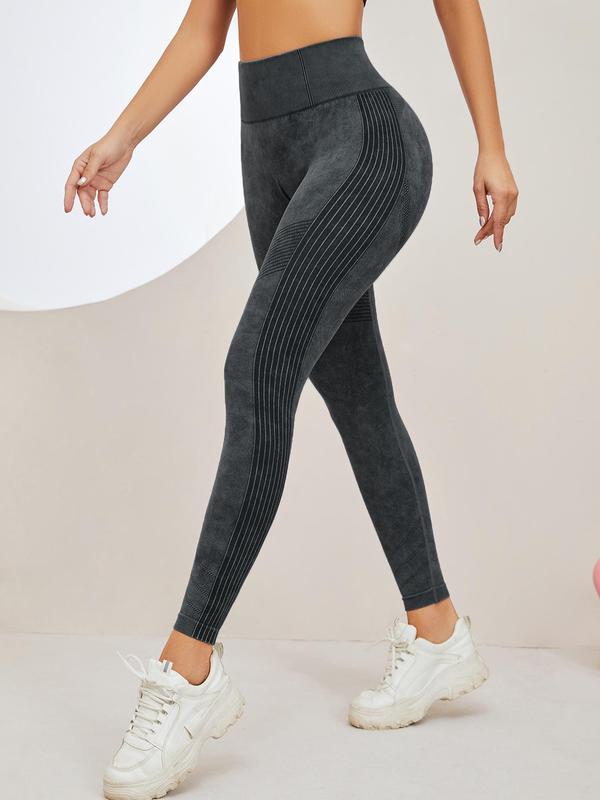 Women's Washed Ruched Sports Leggings, Casual Comfy Breathable High Waist Skinny Pants for Yoga Gym Workout Running, Ladies Sportswear for All Seasons, Leggings for Women