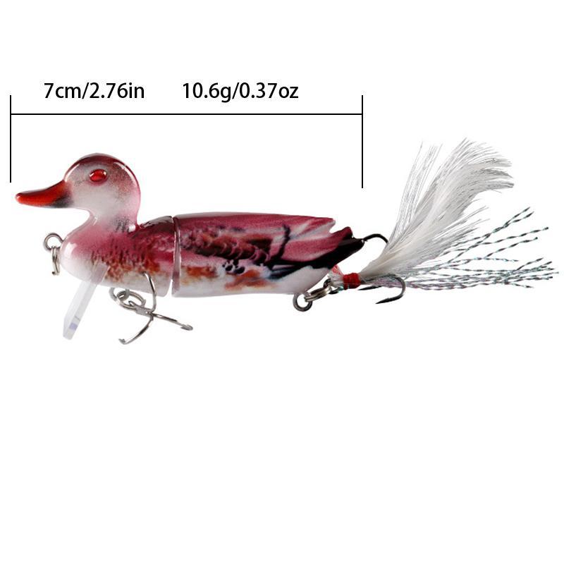 Floating Duck Shaped Fishing Lure, 3 Counts box 2-section Artificial Hard Bait, Topwater Bass Lure, Fishing Accessory for Outdoor Fishing, Fishing Gear