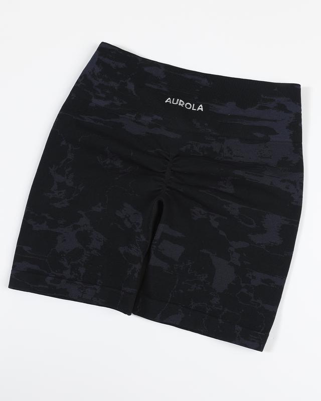 AUROLA Unbridled Imagination Drawing Women Workout Shorts Seamless Knitting Scrunch High Waisted Gym Yoga Short