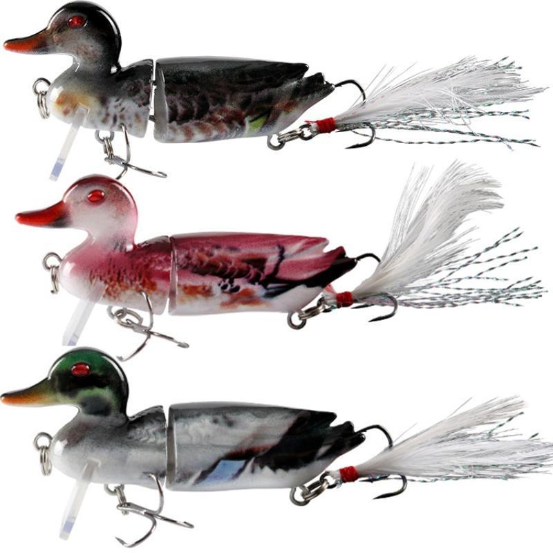 Floating Duck Shaped Fishing Lure, 3 Counts box 2-section Artificial Hard Bait, Topwater Bass Lure, Fishing Accessory for Outdoor Fishing, Fishing Gear