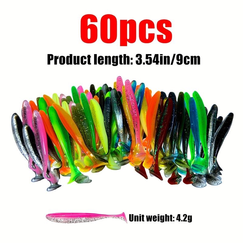 Soft Fishing Lures, Bionic T-tail Swimbaits, Bass Pike Fishing Tackles, Outdoor Fishing Accessories