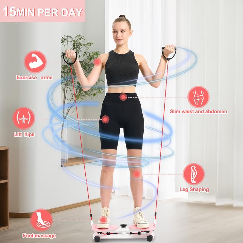 [S27]Slient double pedal double axis rebound belt pull rope rotary waist teisting machine fitness equipment waist twisting disc