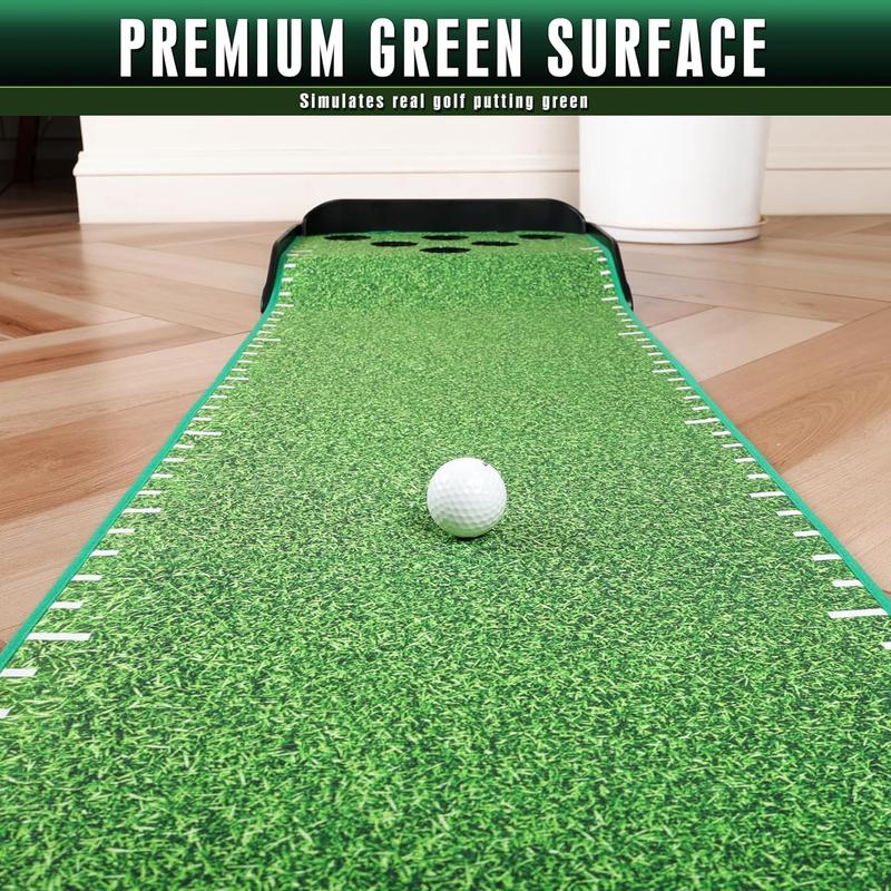 Pong Game Golf Putting Green - Premium Surface Golf Putting Mat with Distance Guides - Improve Your Putting Accuracy and Skills