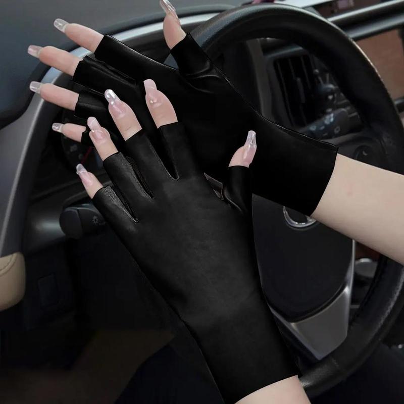 Half Finger Gloves, 1 Pair Breathable Sun Protection Gloves, Breathable Gloves for Driving and Riding