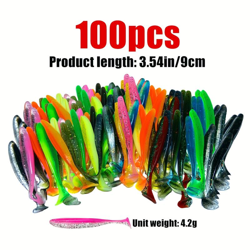 Soft Fishing Lures, Bionic T-tail Swimbaits, Bass Pike Fishing Tackles, Outdoor Fishing Accessories