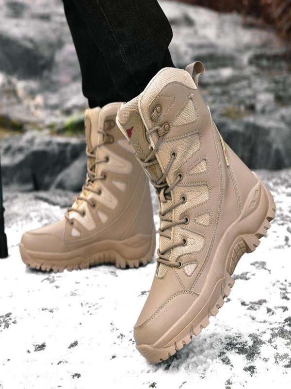 Men's Outdoor Hiking Boots, Casual Sporty Warm Snow Boots for Fall & Winter, Men's Hiking Shoes, Male Sports Shoes for Outdoor Activities, Shoes for Men