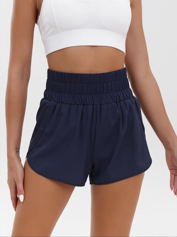 Women's Wrap High Waist Shorts, Casual Plain Elastic Waist Track Shorts, Summer Clothes Women, Lady's Bottoms for Gym Workout Running, Utah Girl Fits