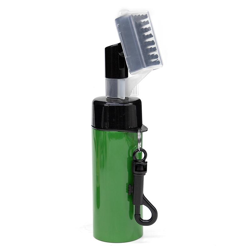 (Press Type) Golf Club Brush with Retainer Clip and Water Bottle - Leak-proof 4 oz reservoir for Easy Club Maintenance and On-the-Go Cleaning