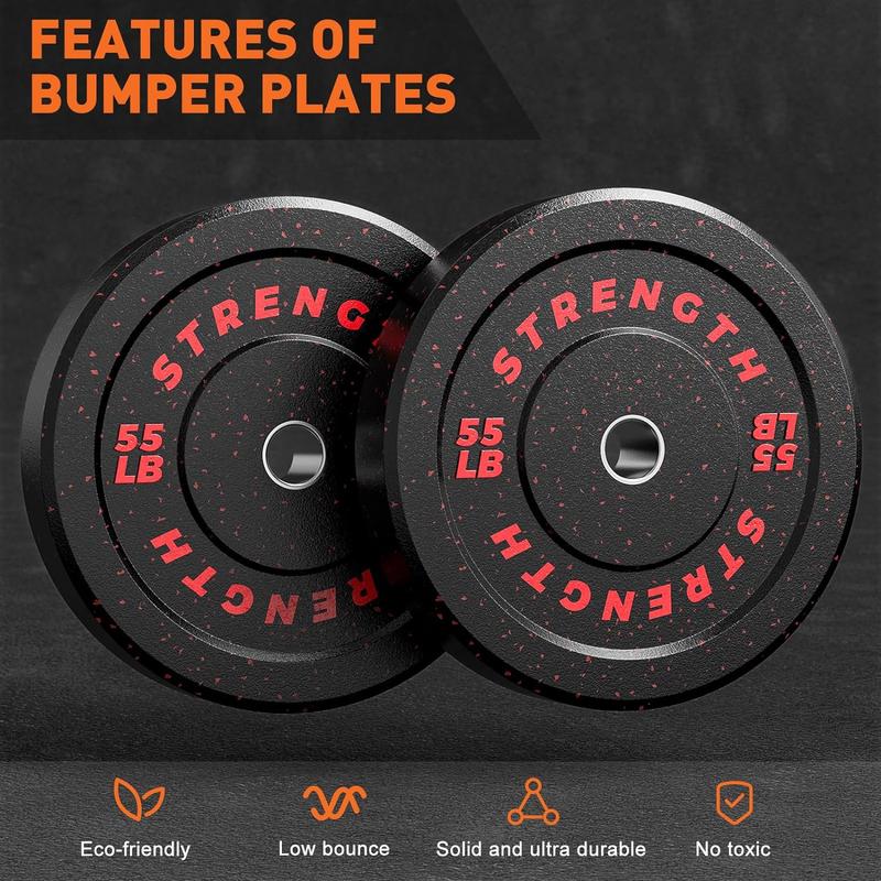 Bumper Plate Olympic Weight Plate High Bounce Bumper Weight Plate with Steel Insert Strength Training Weight Lifting Plate