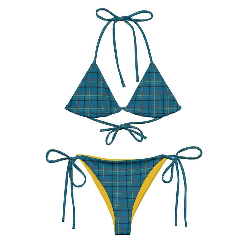 Blue Gingham Bikini Tartan Pattern Bikini