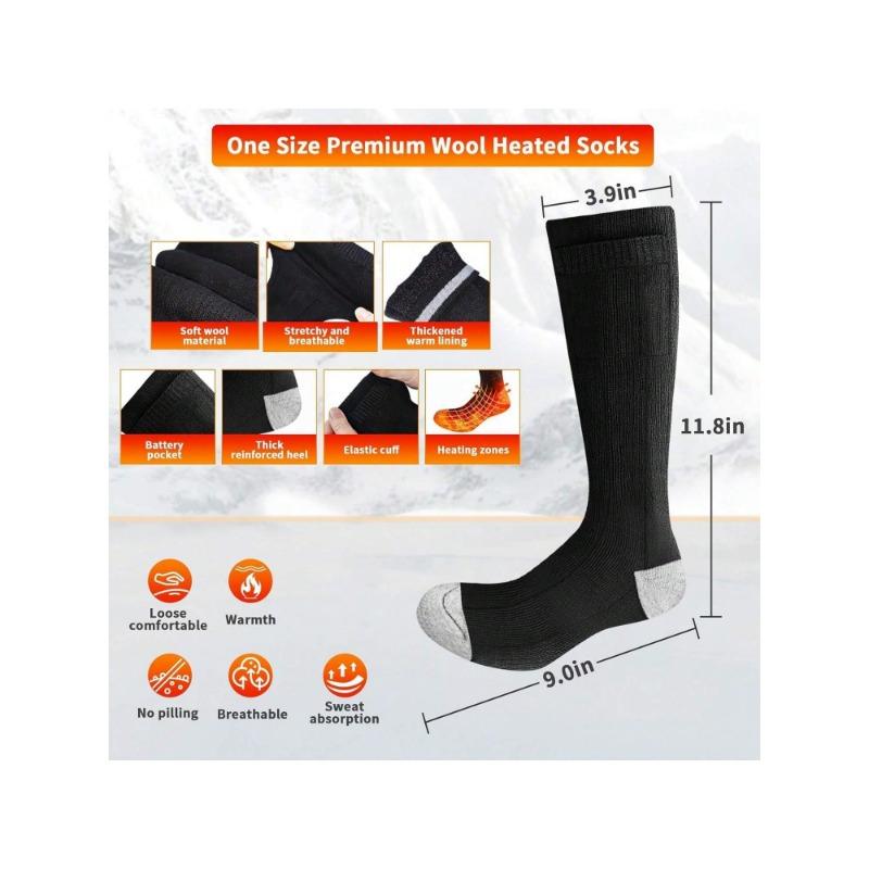 Heated Socks, 4000mAh Electric Heated Socks For Men & Women, Rechargeable Heated Socks With 3 Heating Settings, Washable Battery Powered Foot Warmer Heating Socks For Hunting Skiing Sports Outdoors