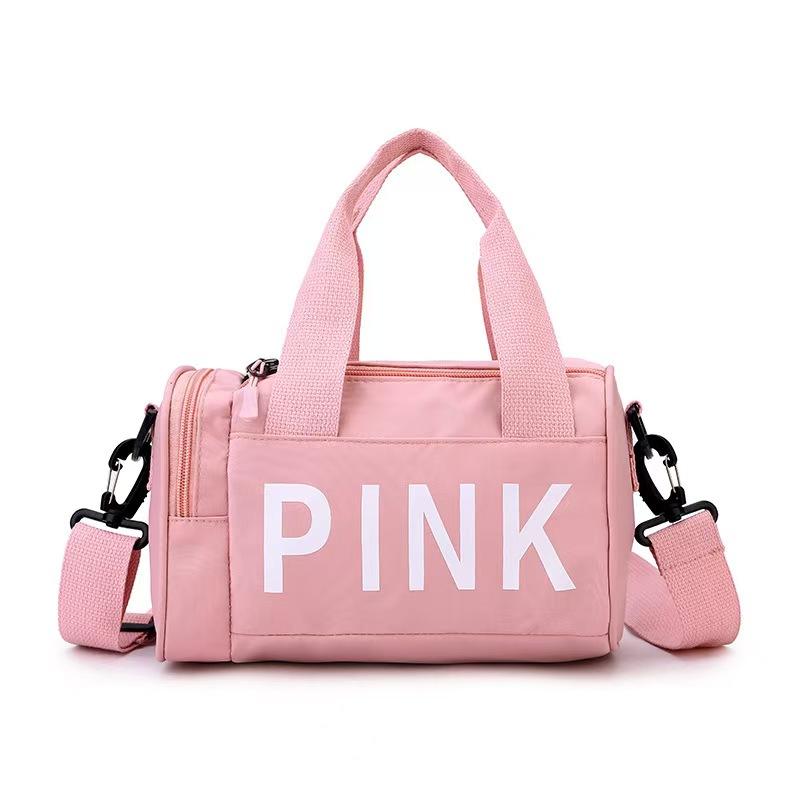 Women's Pink Nylon Tote Bag for Fitness,Fitness Shoulder Bag - Mini Small Size