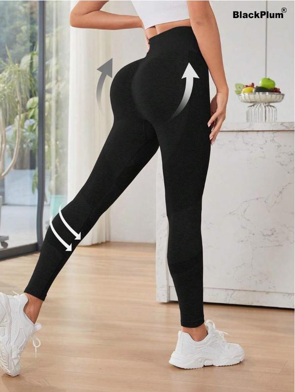 Women's Seamless Slim-fitting High Waist Sports Leggings, Skinny Pants, Solid High Stretch Tight Yoga Leggings