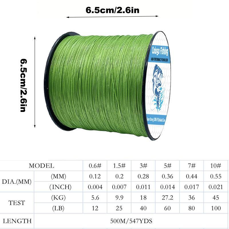 4-strand Multifilament Braided Fishing Line, 500m 1640ft Fishing Line, Strong Durable & Long-lasting Fishing Line, Fishing Tackle, Fishing Accessories for Summer Outdoor Fishing, Fishing Lures, Fishing Equipment, Christmas Gift