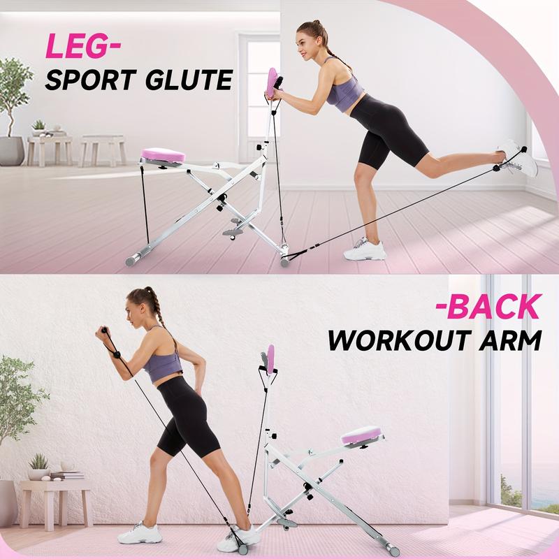 Home Squat Machine, Denim Competitive Core Exercise Machine, 330 Lbs Foldable, Adjustable 4 One Resistance Band, for Hip Riding and Rowing Machine, Abdominal Muscle Back Leg Pushing Hip Thrust