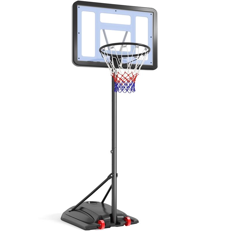 Costoffs 9.2FT Height-Adjustable Basketball Hoop System Portable Basketball Goal Outdoor Indoor Use with Wheels & Weighted Base