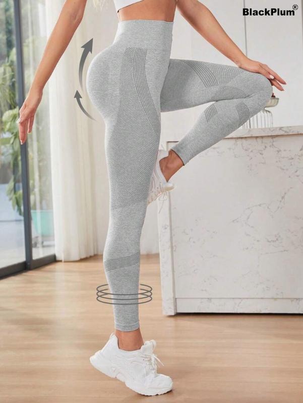 Women's Seamless Slim-fitting High Waist Sports Leggings, Skinny Pants, Solid High Stretch Tight Yoga Leggings