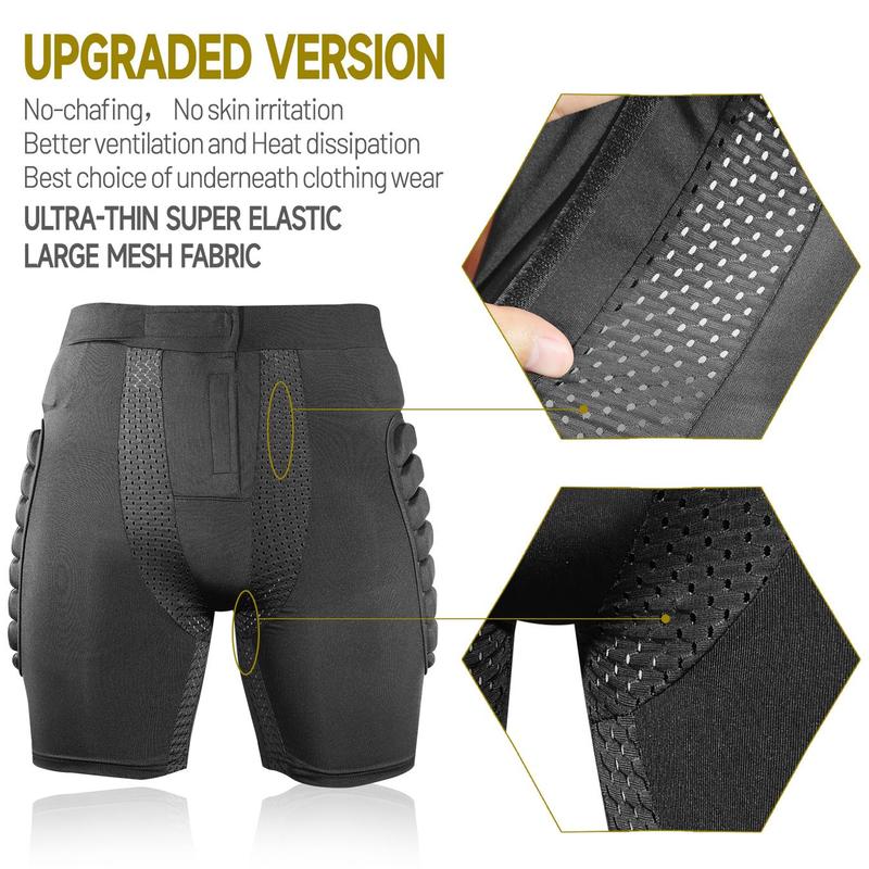 Christmas Protective Padded Impact Shorts, Breathable 3D Protection Gear for Hip, Butt and Tailbone, Snowboarding Shorts for Men & Women