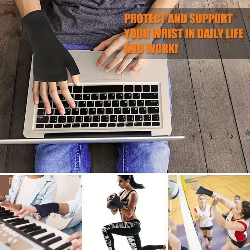 Thumb & Wrist Support, 1 Pair Compression Wrist Support for Women & Men, Sports Wristband for Tendinitis, Wrist Instability, Sports & Outdoor Accessories