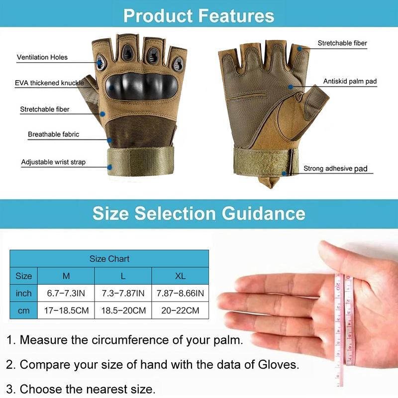 Half Finger Sports Gloves, 1 Pair Outdoor Tactical Gloves, Breathable Non-slip Gloves for Outdoor Sports, Fitness Gloves for Men & Women