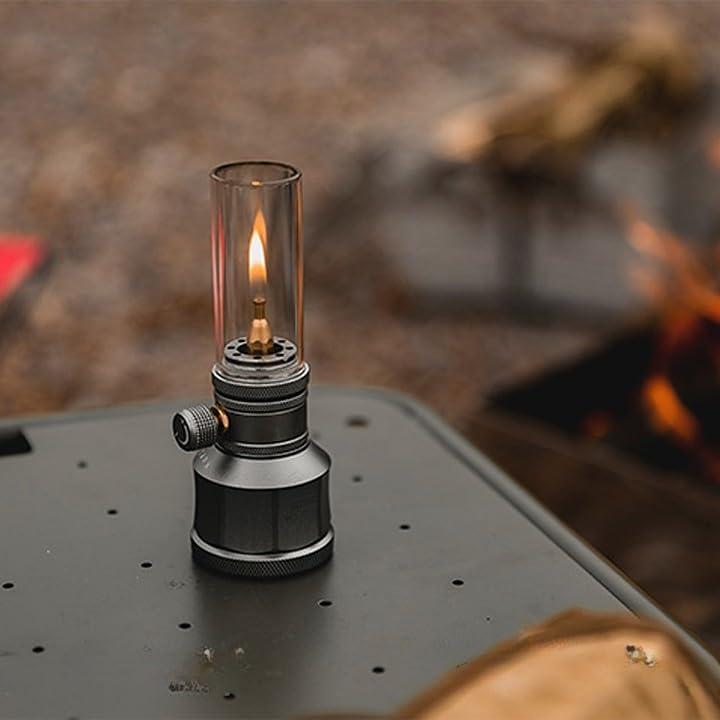 Refillable Gas Lantern Retro Candle Light, Portable Camping Gas Lamp, Gas lamp candle holder outdoor camping atmosphere lamp night candle lamp, Camping Lights Outdoor Emergency Essential