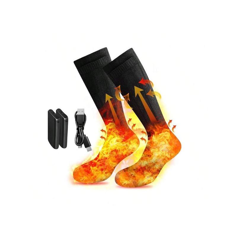 Heated Socks, 4000mAh Electric Heated Socks For Men & Women, Rechargeable Heated Socks With 3 Heating Settings, Washable Battery Powered Foot Warmer Heating Socks For Hunting Skiing Sports Outdoors