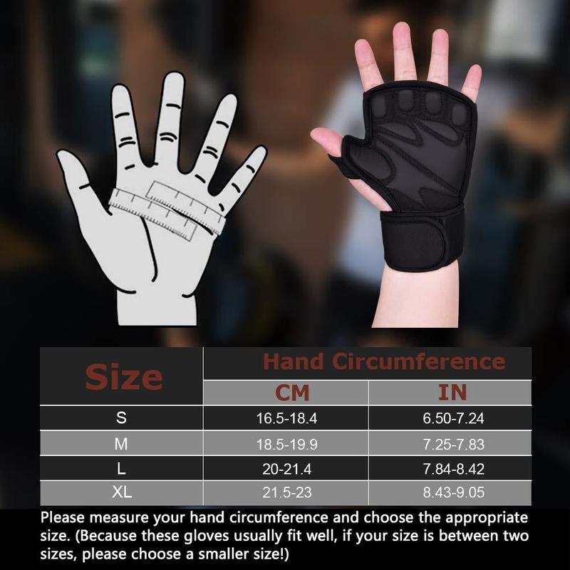 Non-slip Breathable Sports Gloves with Built-in Wrist Strap, 1 Pair Gym Workout Gloves, Cross-training, Hand Support and Weigh Lifting Gloves