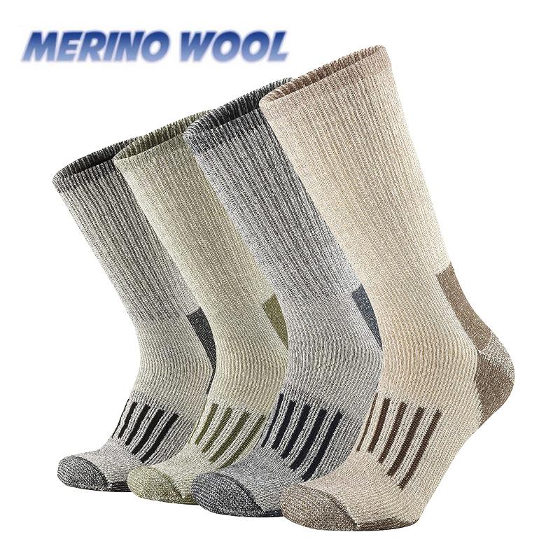 80% Merino Wool Socks For Men Women Thicken Warm Hiking Cushion Crew Socks Merino Wool Sports Socks Moisture Wicking Euro Size