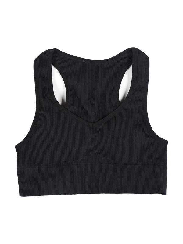 Plus Size Solid Sports Bra, Breathable Comfortable High Stretch  Sports Top for Yoga Gym Workout, Women's Sport & Outdoor Clothing for Summer