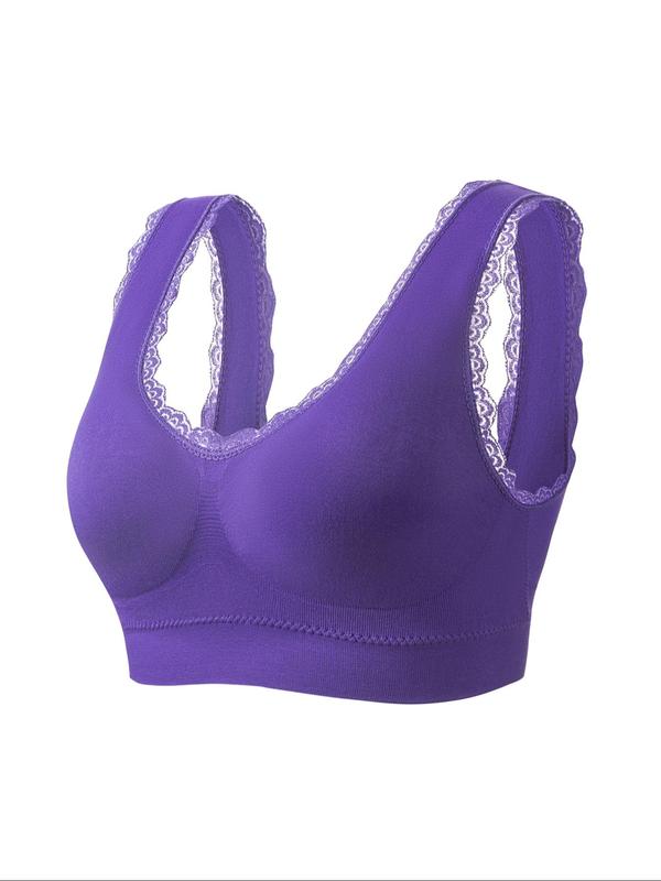 Women's Contrast Lace Sports Bra, Sports Wireless Soft Bra, Lingerie for Women, Gym Sets for Women, Lingerie for Women, Wireless Summer Bras, Gym Essentials Women, Lingerie Sets, Fall Wear, Fallfreshness