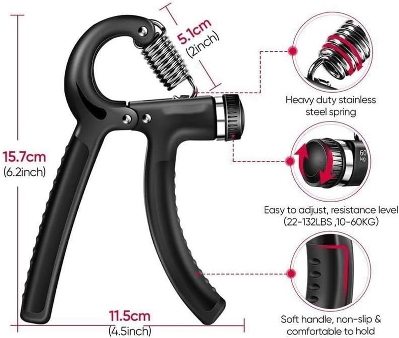 Hand Grip Strengthener with Adjustable Resistance, Wrist Strengthener, Forearm Gripper, Hand Workout Squeezer, Grip strength Trainer, Hand Grip Exerciser for Men and Women